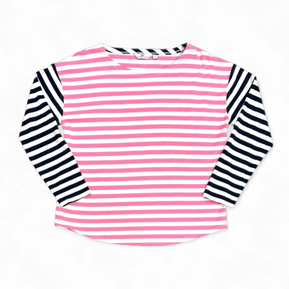 Vineyard Vines Pink and Navy Striped Top - Picture 13 of 15